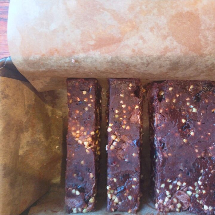 Cacao and Cranberry No Bake Energy Bars